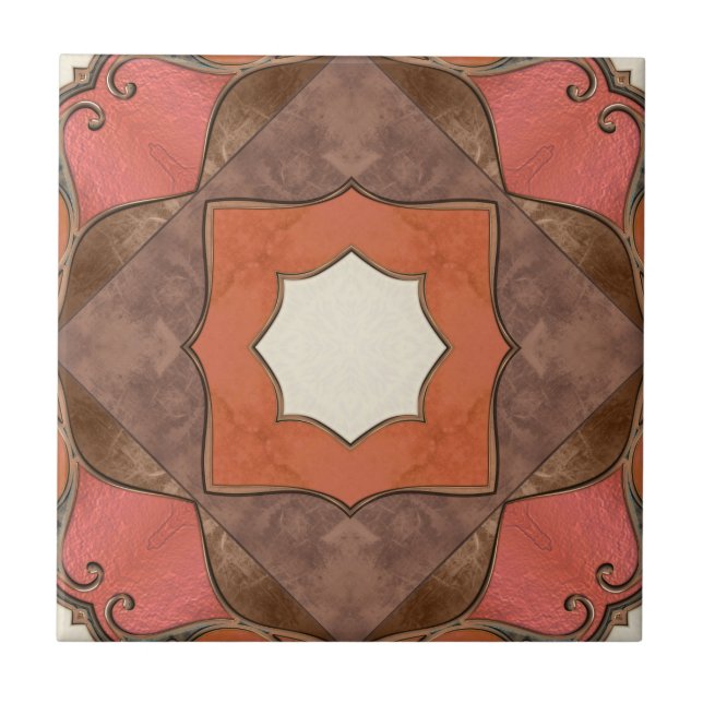 Cerâmica Azulejo de arte geométrica boêmica Abstrato (Frente)
