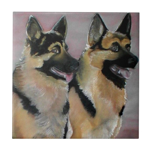 Cerâmica Azulejo de arte german shepherd (Frente)