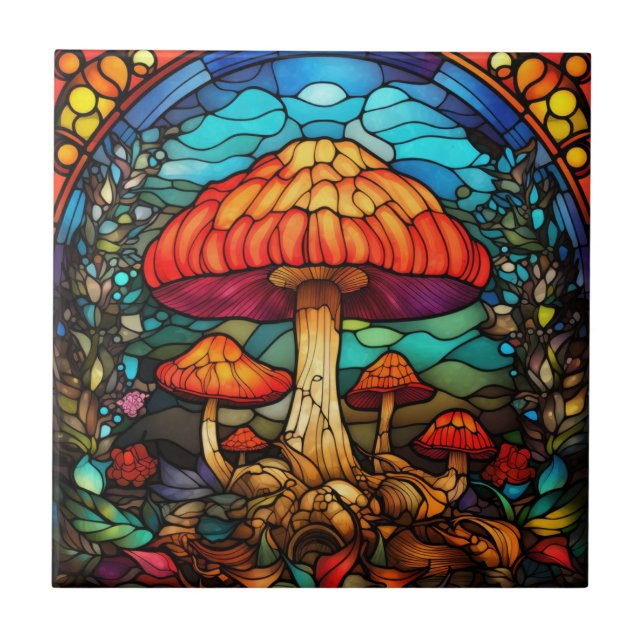 Cerâmica Azulejo de Arte Mushroom (Frente)