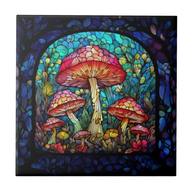 Cerâmica Azulejo de Arte Mushroom (Frente)