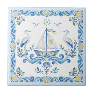 Cerâmica Azulejo de Arte Popular Ucraniano com Pintura Tavr