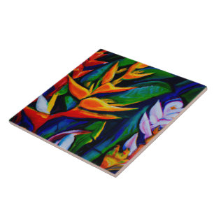 Cerâmica Azulejo de arte tropical e havaiana