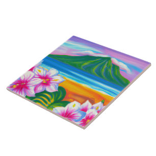 Cerâmica Azulejo de arte tropical e havaiana