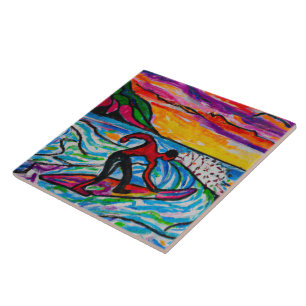 Cerâmica Azulejo de arte tropical e havaiana