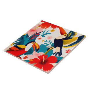 Cerâmica Azulejo de arte tropical e havaiana
