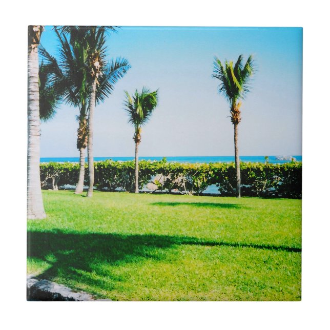 Cerâmica Azulejo de árvores tropicais (Frente)