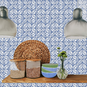 Cerâmica Azulejo de backsplash da cozinha, azul e branco