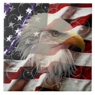 Cerâmica Azulejo de Bandeira da Águia Americana