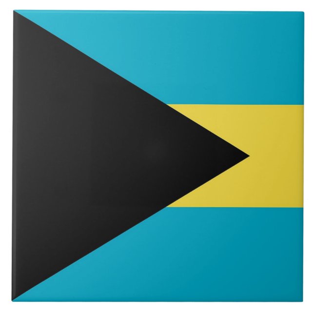 Cerâmica Azulejo de Bandeira das Bahamas (Frente)