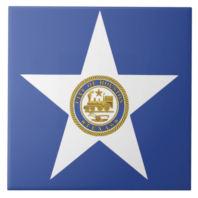 Cerâmica Azulejo de Bandeira de Houston City (Frente)