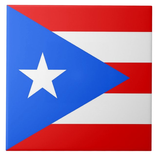 Cerâmica Azulejo de bandeira de Porto Rico (Frente)