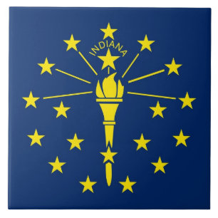 Cerâmica Azulejo de Bandeira do Estado de Indiana
