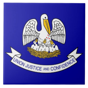 Cerâmica Azulejo de Bandeira do Estado de Louisiana
