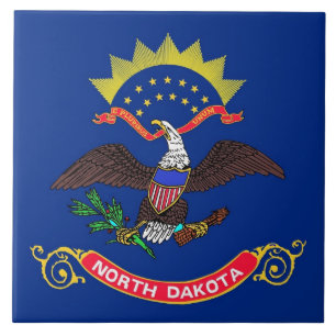 Cerâmica Azulejo de Bandeira do Estado do Dakota do Norte