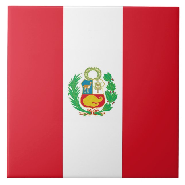 Cerâmica Azulejo de Bandeira do Peru (Frente)