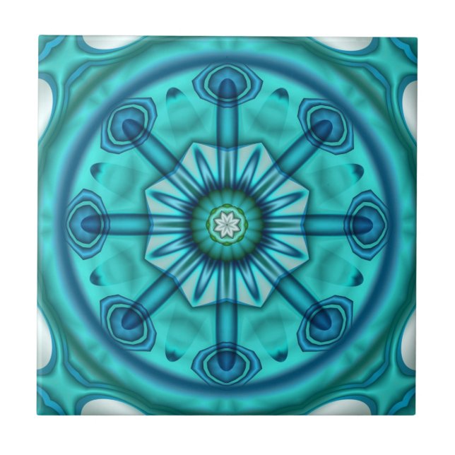 Cerâmica Azulejo de Banheiro Geométrico Azul Teal Verde (Frente)