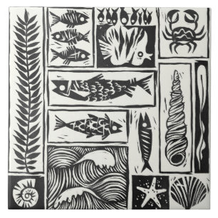 Cerâmica Azulejo de Banho Decorativo Marítimo