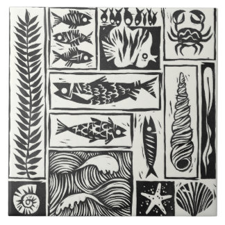 Cerâmica Azulejo de Banho Decorativo Marítimo