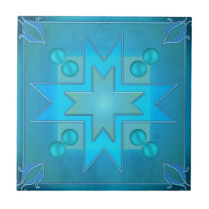 Cerâmica Azulejo de Banho Design Geométrico Azul Teal