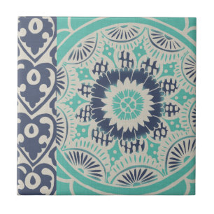 Cerâmica Azulejo de Batik Azul III