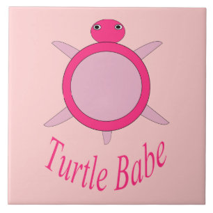 Cerâmica Azulejo de Bebê, Tartaruga Rosa E Bonita