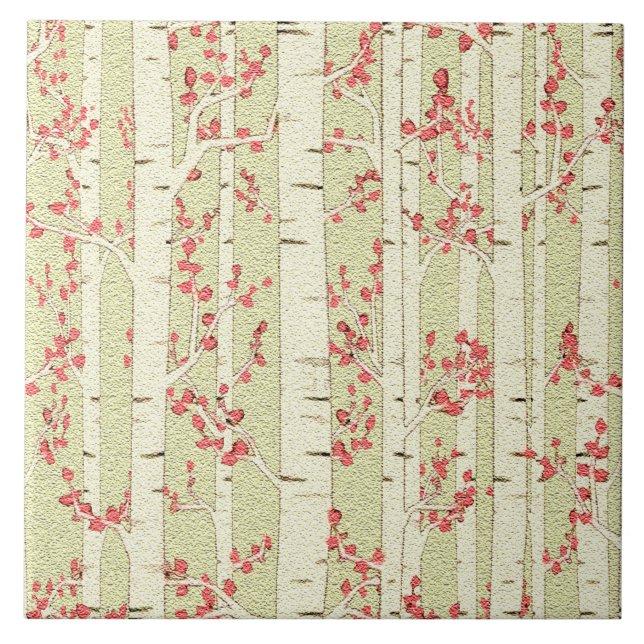 Cerâmica azulejo de bétulas (Frente)