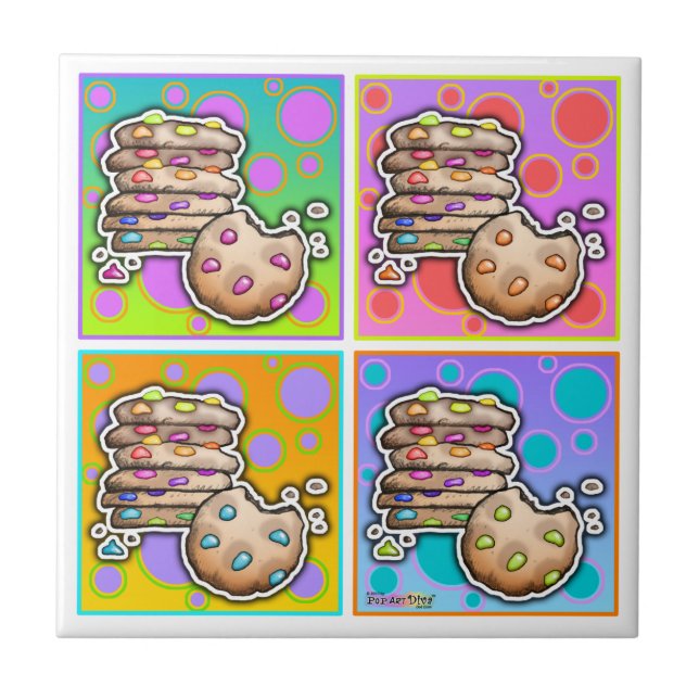 Cerâmica Azulejo de Biscoitos Pop Art (Frente)
