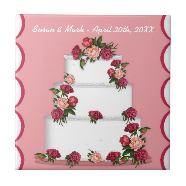Cerâmica Azulejo De Bolo De Casamento (Frente)