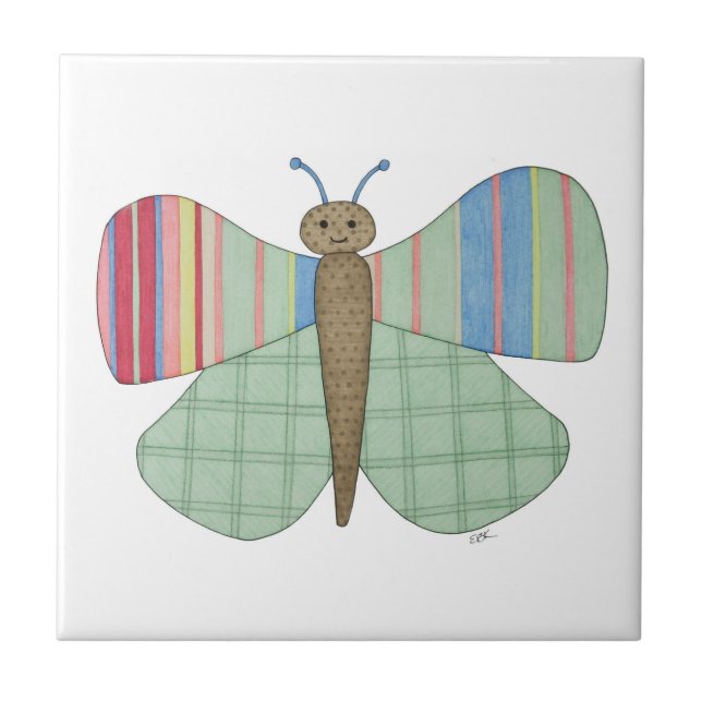 Cerâmica Azulejo de borboleta da int (Frente)