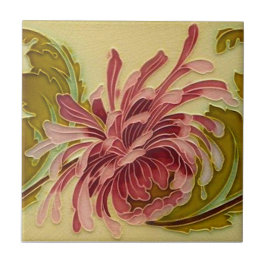 Cerâmica Azulejo de Borda Antiquado Repro Chrysanthemum