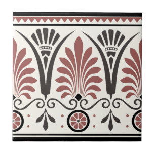 Cerâmica Azulejo De Borda Palmette Do Rosa Antigo Dresser M