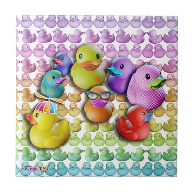 Cerâmica Azulejo de borracha de Duckies (Frente)