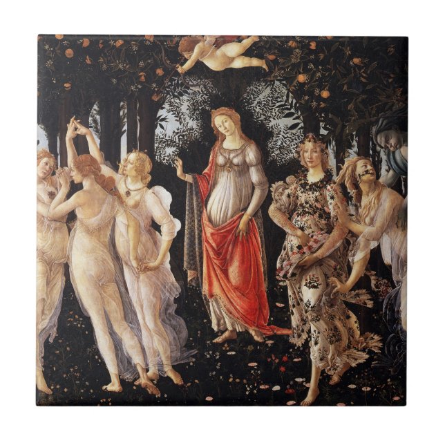 Cerâmica Azulejo de Botticelli Primavera (Frente)