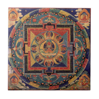 Cerâmica Azulejo de Buda Mandala Antique Tibetano Thanka