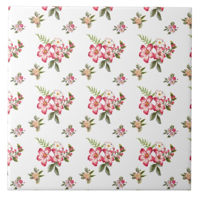 Cerâmica azulejo de buquê de flores (Frente)