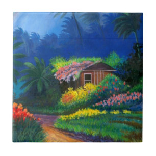 Cerâmica Azulejo de Cabana Pintada na Ilha