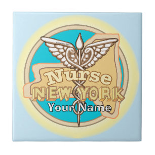 Cerâmica Azulejo de Caduceu de Enfermeira de Nova York