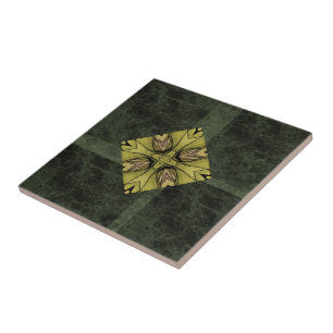 Cerâmica Azulejo de Caleidoscópio Verde-Oliva