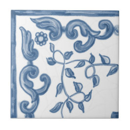 Cerâmica Azulejo de canto floral de Delft