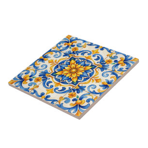 Cerâmica Azulejo de Carnaval de Pétala Ensolarada