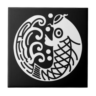 Cerâmica Azulejo de carp e onda