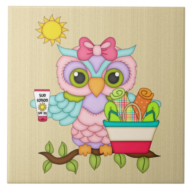 Cerâmica Azulejo de cartoon Beach Themed (Frente)