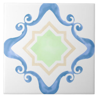 Cerâmica Azulejo de Casa Azul e Mint Estrela do Mediterrâne