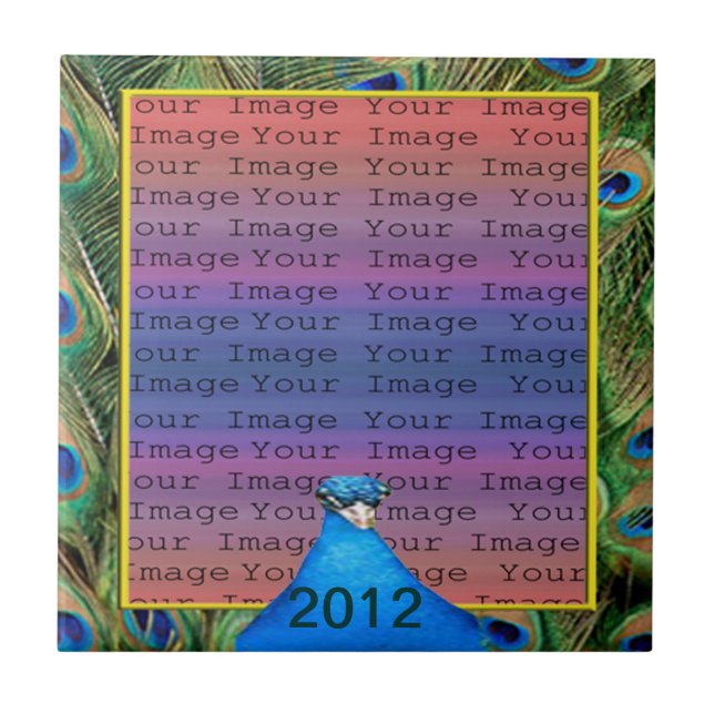 Cerâmica Azulejo de Casamento de Peacock (Frente)