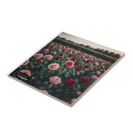 Cerâmica Azulejo de cerámica flores rosas