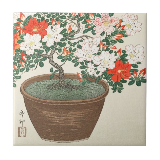 CERÂMICA  AZULEJO DE CERÂMICA: OHARA KOSON : AZALEAS (Frente)