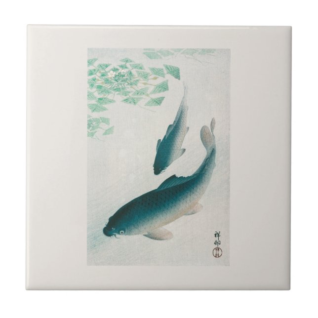 CERÂMICA  AZULEJO DE CERÂMICA: OHARA KOSON : CARP/KOI 1926 N (Frente)
