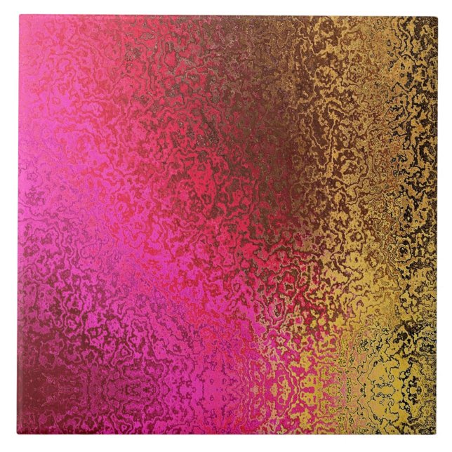 Cerâmica Azulejo De Cerâmica, Rosa E Dourado, (Frente)