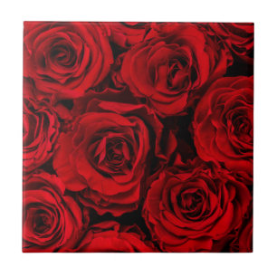 CERÂMICA AZULEJO DE CERÂMICA: ROSAS VERMELHAS: PERSONALIZÁV