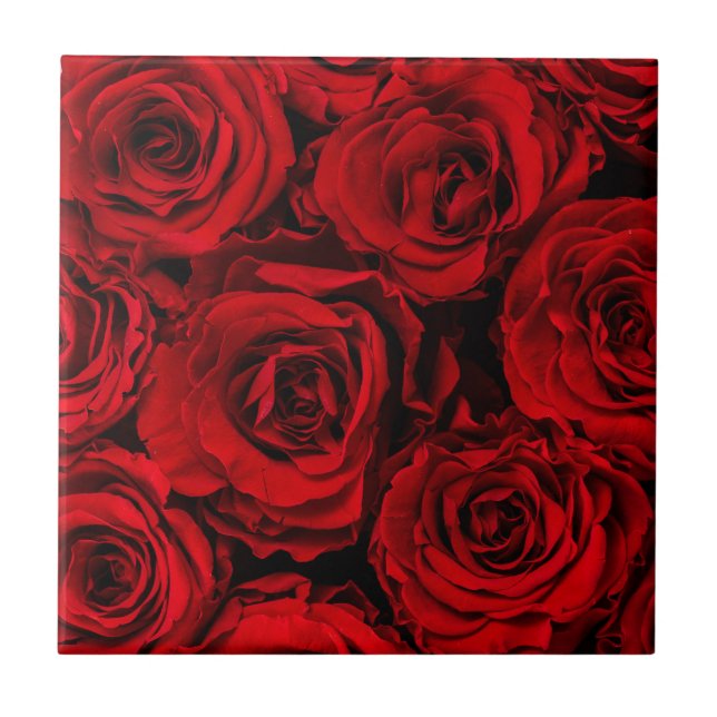 CERÂMICA  AZULEJO DE CERÂMICA: ROSAS VERMELHAS: PERSONALIZÁV (Frente)